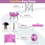 10x10 FT Pop Up Canopy, Outdoor Tent with 4 Removable Sidewalls, Carbon Steel Frame, 4 Sandbags, 8 Stake & 4, alternate view