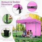 10x10 FT Pop Up Canopy, Outdoor Tent with 4 Removable Sidewalls, Carbon Steel Frame, 4 Sandbags, 8 Stake & 4, alternate view