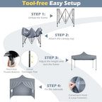 10x10 FT Pop Up Canopy, Outdoor Tent with 4 Removable Sidewalls, Carbon Steel Frame, 4 Sandbags, 8 Stake & 4, alternate view