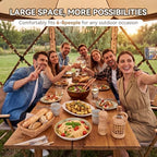 10x10 ft Pop-Up Canopy Tent, 6-Sided Gazebo with Mesh Windows, Portable Camping Shelter with Carry Bag & Stakes, alternate