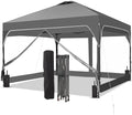 10x10 FT Pop Up Canopy Tent with One Push Setup, Setup Gazebo with 4 PVC Transparent Sidewalls, Easy Carry for
