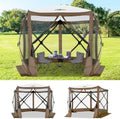 10x10 FT Pop up Gazebo, Popup Canopy Tent, Screened in Gazebos, Brown in 10x10 FT in Brown