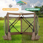 10x10 FT Pop up Gazebo, Popup Canopy Tent, Screened in Gazebos, Brown in 10x10 FT in Brown, alternate view 5