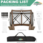 10x10 FT Pop up Gazebo, Popup Canopy Tent, Screened in Gazebos, Brown in 10x10 FT in Brown, alternate view 7