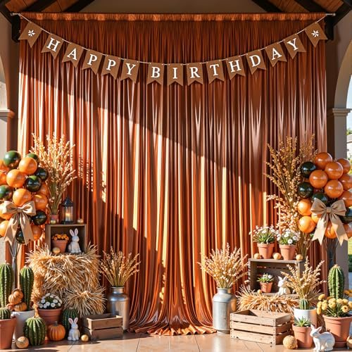 10x10 ft Terracotta Glitter Backdrop Curtain for Parties, Wrinkle Free Glitter Photo Backdrop Drapes 2 Panels, alternate view