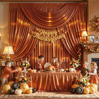 10x10 ft Terracotta Glitter Backdrop Curtain for Parties, Wrinkle Free Glitter Photo Backdrop Drapes 2 Panels, alternate view