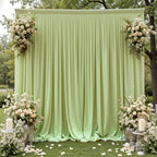 10x10 FT Wrinkle Free Sage Green Backdrop Curtains for Wedding Parties, Soft Polyester Photo Backdrop Curtains