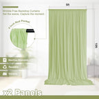 10x10 FT Wrinkle Free Sage Green Backdrop Curtains for Wedding Parties, Soft Polyester Photo Backdrop Curtains, alternate