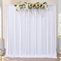 10x10 ft Wrinkle Free White Backdrop Curtains for Parties, Polyester Photo Backdrop Drapes 2 Panels 5x10ft for