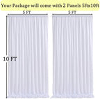 10x10 ft Wrinkle Free White Backdrop Curtains for Parties, Polyester Photo Backdrop Drapes 2 Panels 5x10ft for, alternate
