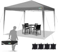 10x10 Gazebo Outdoor Shade Pop Up Gazebo Waterproof Adjustable Height Canopy Tent Instant Portable Shelter