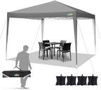 10x10 Gazebo Outdoor Shade Pop Up Gazebo Waterproof Adjustable Height Canopy Tent Instant Portable Shelter