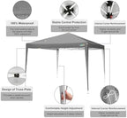 10x10 Gazebo Outdoor Shade Pop Up Gazebo Waterproof Adjustable Height Canopy Tent Instant Portable Shelter, alternate view 6