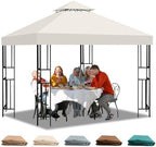10x10 Gazebo Replacement Canopy, Double Tiered Canopy Cover Top with Ventilation, Heavy Duty 300D Polyester
