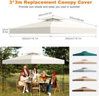 10x10 Gazebo Replacement Canopy, Double Tiered Canopy Cover Top with Ventilation, Heavy Duty 300D Polyester, alternate view 2