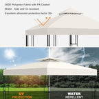 10x10 Gazebo Replacement Canopy, Double Tiered Canopy Cover Top with Ventilation, Heavy Duty 300D Polyester, alternate view 3
