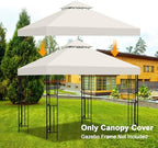 10x10 Gazebo Replacement Canopy, Double Tiered Canopy Cover Top with Ventilation, Heavy Duty 300D Polyester, alternate view 5