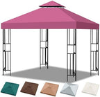 10x10 Gazebo Replacement Canopy, Double Tiered Canopy Cover Top with Ventilation, Heavy Duty 300D Polyester