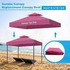 10x10 Gazebo Replacement Canopy, Double Tiered Canopy Cover Top with Ventilation, Heavy Duty 300D Polyester, alternate view 4
