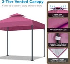10x10 Gazebo Replacement Canopy, Double Tiered Canopy Cover Top with Ventilation, Heavy Duty 300D Polyester, alternate view 5