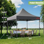 10x10 Heavy Duty Commercial Pop Up Canopy with Sidewalls, Grey in Grey, alternate view 3