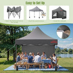 10x10 Heavy Duty Commercial Pop Up Canopy with Sidewalls, Grey in Grey, alternate view 6