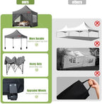 10x10 Heavy Duty Commercial Pop Up Canopy with Sidewalls, Grey in Grey, alternate view 7
