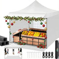 10x10 Heavy Duty Pop Up Canopy Easy Up Commercial Event Tent, White in White