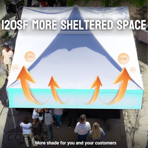 10x10 Heavy Duty Pop Up Canopy Easy Up Commercial Event Tent, White in White, alternate view 4