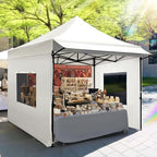10x10 Heavy Duty Pop up Canopy Tent with 3 Removable Sidewalls