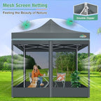 10x10 Heavy Duty Pop Up Canopy Tent with Mosquito Netting Sidewalls, alternate view 6