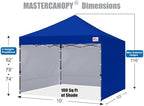 10x10 Heavy Duty Pop up Canopy Tent with Sidewalls, Blue in Blue, alternate view 2