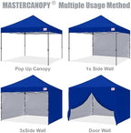 10x10 Heavy Duty Pop up Canopy Tent with Sidewalls, Blue in Blue, alternate view 4