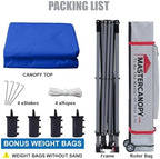 10x10 Heavy Duty Pop up Canopy Tent with Sidewalls, Blue in Blue, alternate view 6