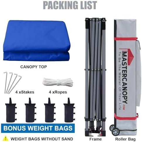 10x10 Heavy Duty Pop up Canopy Tent with Sidewalls, Blue in Blue, alternate view 6