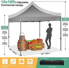 10x10 Heavy Duty Pop up Canopy Tent with Sidewalls Commercial Canopy, alternate view 2
