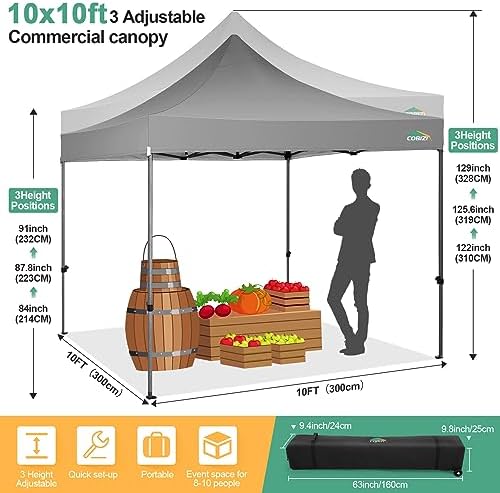 10x10 Heavy Duty Pop up Canopy Tent with Sidewalls Commercial Canopy, alternate view 2
