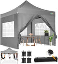 10x10 Heavy Duty Pop Up Canopy Tent with Sidewalls, Easy Up Canopy