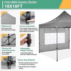 10x10 Heavy Duty Pop Up Canopy Tent with Sidewalls, Easy Up Canopy, alternate view 4