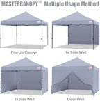 10x10 Heavy Duty Pop up Canopy Tent with Sidewalls, Grey in Grey, alternate view 4