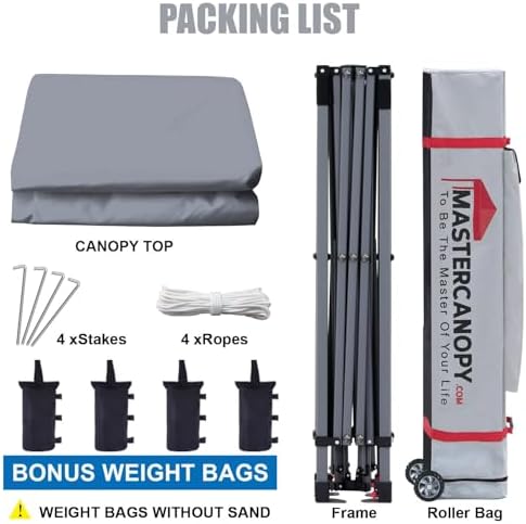 10x10 Heavy Duty Pop up Canopy Tent with Sidewalls, Grey in Grey, alternate view 5