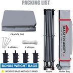 10x10 Heavy Duty Pop up Canopy Tent with Sidewalls, Grey in Grey, alternate view 5