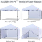 10x10 Heavy Duty Pop up Canopy Tent with Sidewalls, White in White, alternate view 4