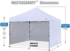 10x10 Heavy Duty Pop up Canopy Tent with Sidewalls, White in White, alternate view 6