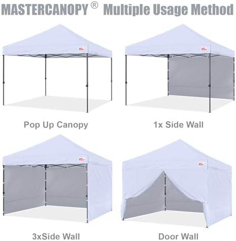 10x10 Heavy Duty Pop up Canopy Tent with Sidewalls, White in White, alternate view 7