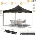 10x10 Heavy Duty Pop up Canopy with 4 Sidewalls, Commercial Canopy, Black in Black, alternate view 2
