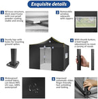 10x10 Heavy Duty Pop up Canopy with 4 Sidewalls, Commercial Canopy, Black in Black, alternate view 5