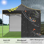 10x10 Heavy Duty Pop up Canopy with 4 Sidewalls, Commercial Canopy, Black in Black, alternate view 6