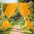 10x10 Marigold Backdrop Curtain for Parties Wrinkle Free Orange Photo Curtains Backdrop Drapes Fabric Decoration, alternate