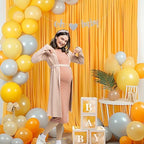 10x10 Marigold Backdrop Curtain for Parties Wrinkle Free Orange Photo Curtains Backdrop Drapes Fabric Decoration, alternate